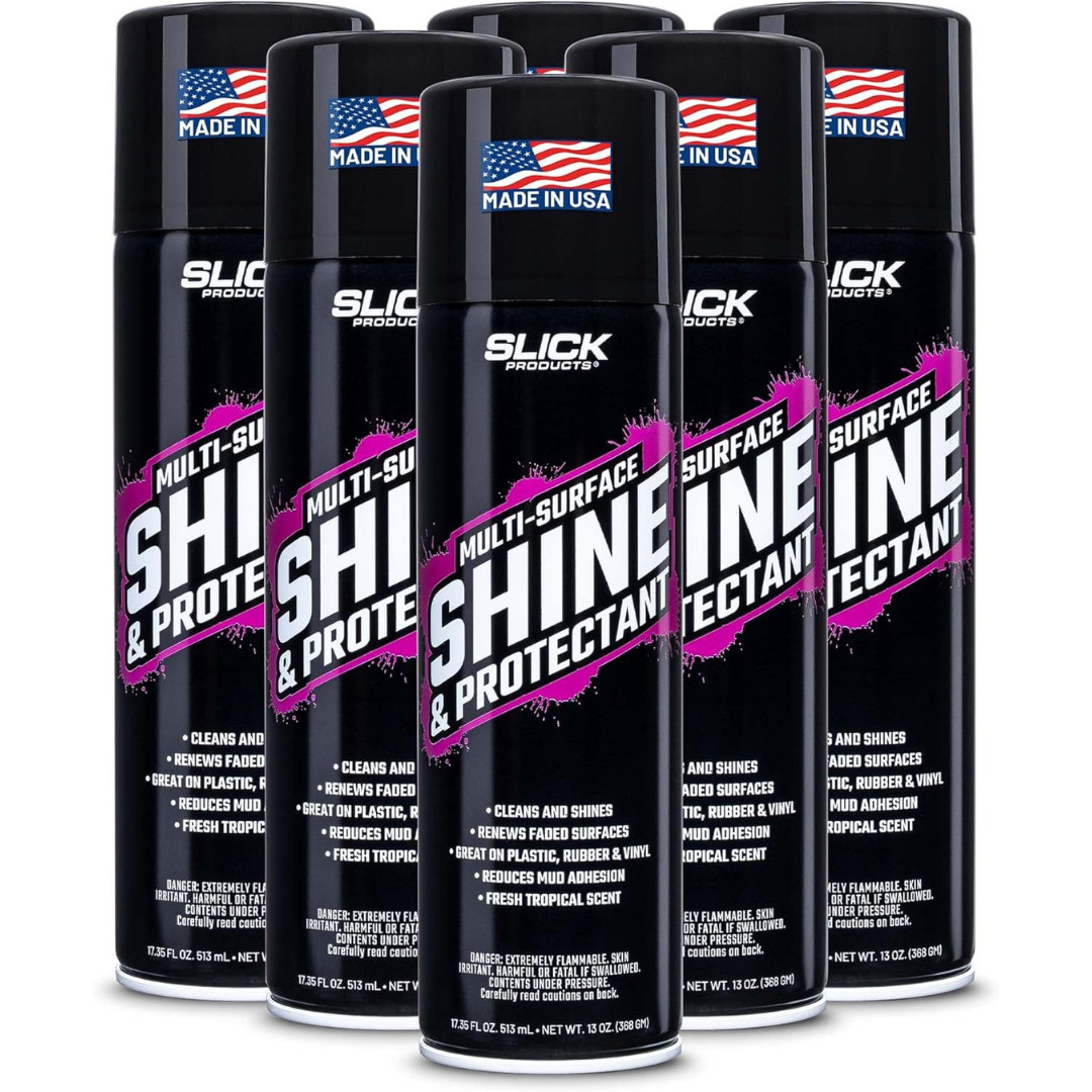 Slick Products Shine & Protectant, Long-Lasting Clear Coat Spray, (6-Pack)
