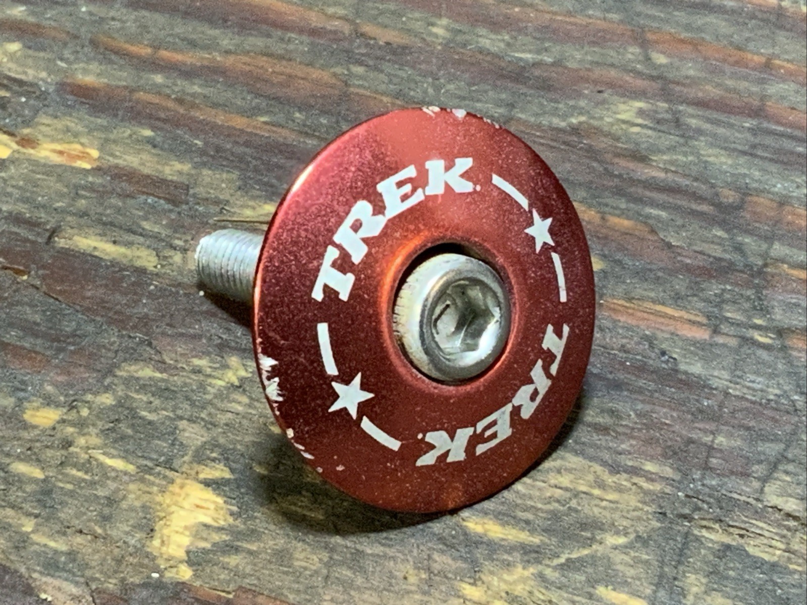 Trek Fork Headset Top Cap Red 90s MTB Bolt 1 1/8 Threadless MTB BMX Rasta