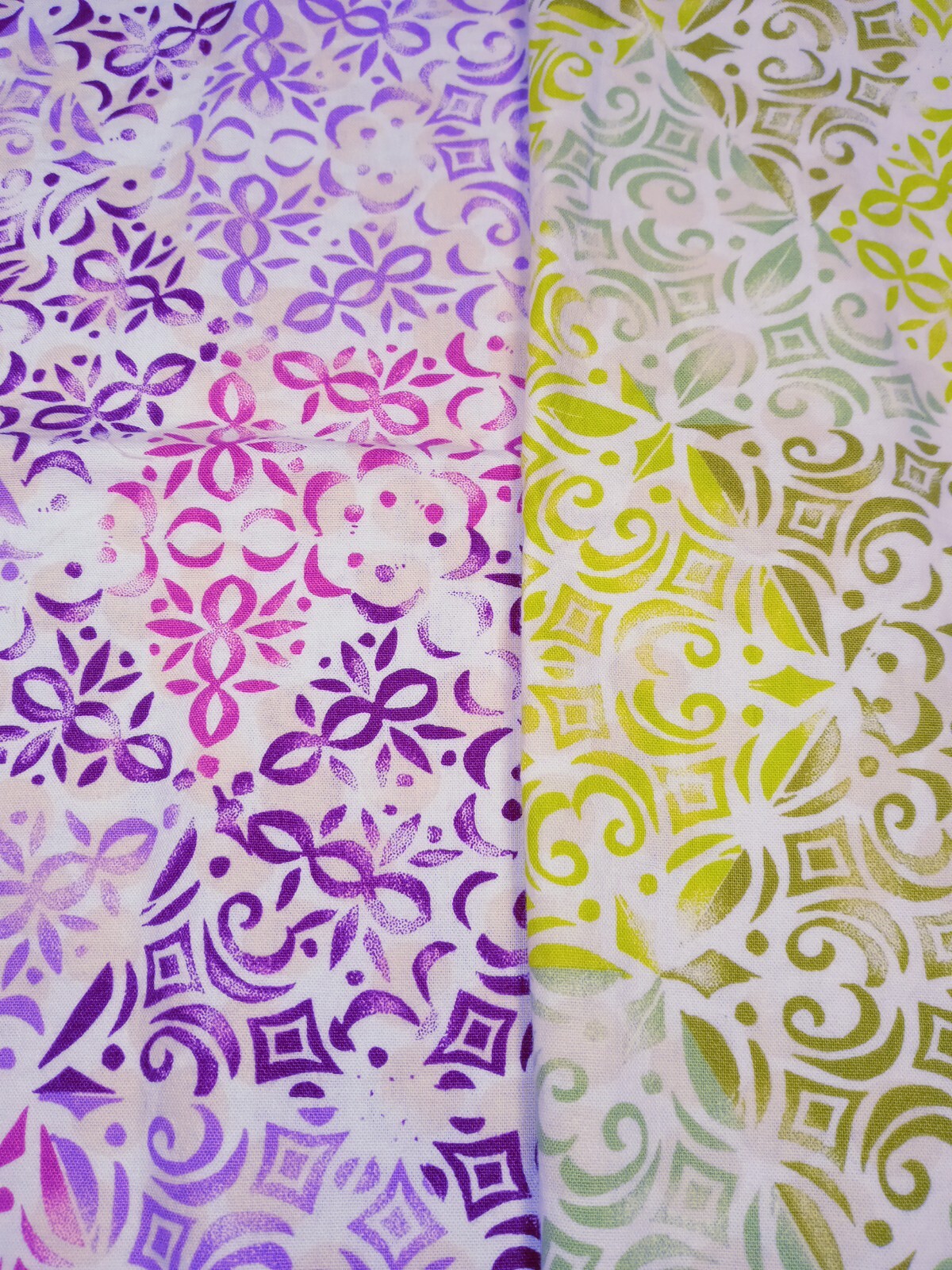 Robert Kaufman Fabrics by Lucy & Ollie Lot of 2 Coordinated Pieces Each 13"x44"
