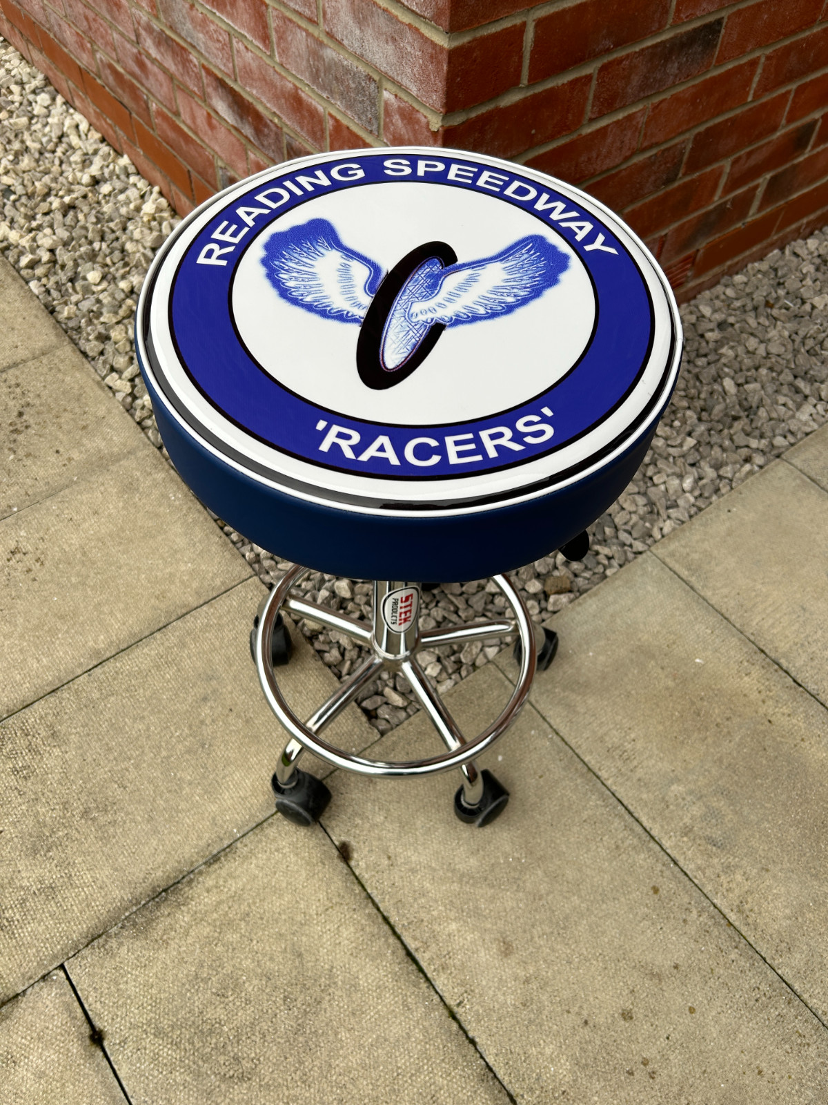 Reading Racers speedway Workshop/bar-stool w swivel seat