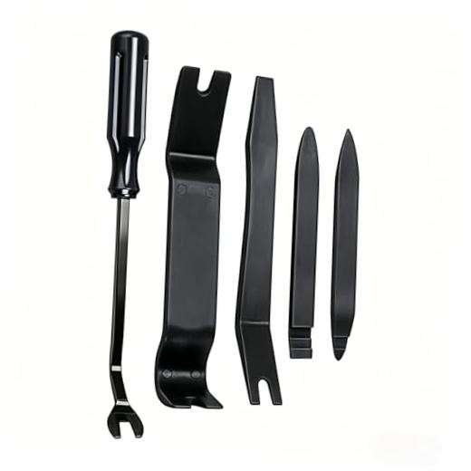 5PCS Car Trim Removal Tool, No-Scratch Pry Bar Set, Nylon Scratch Removal Black