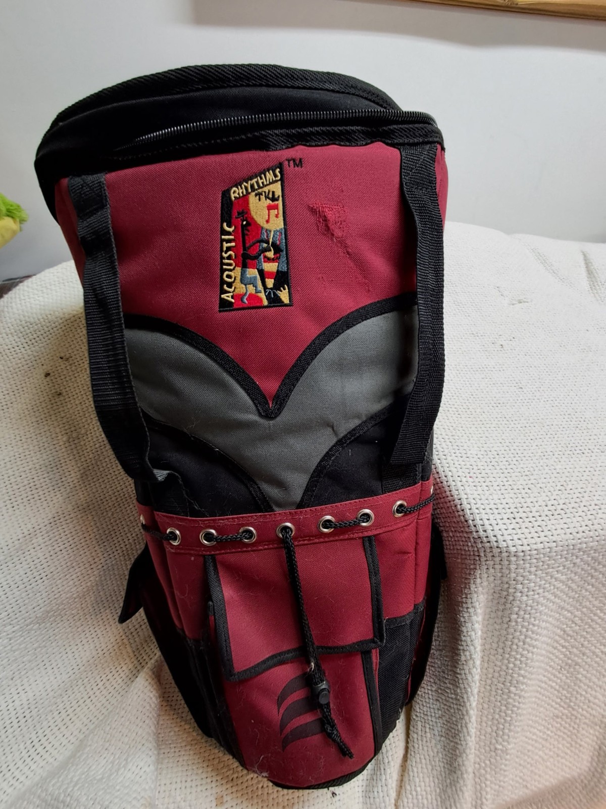 Handmade African Djembe, TKL Acoustic Rhythms Djembe Bag, needs head rebuilt