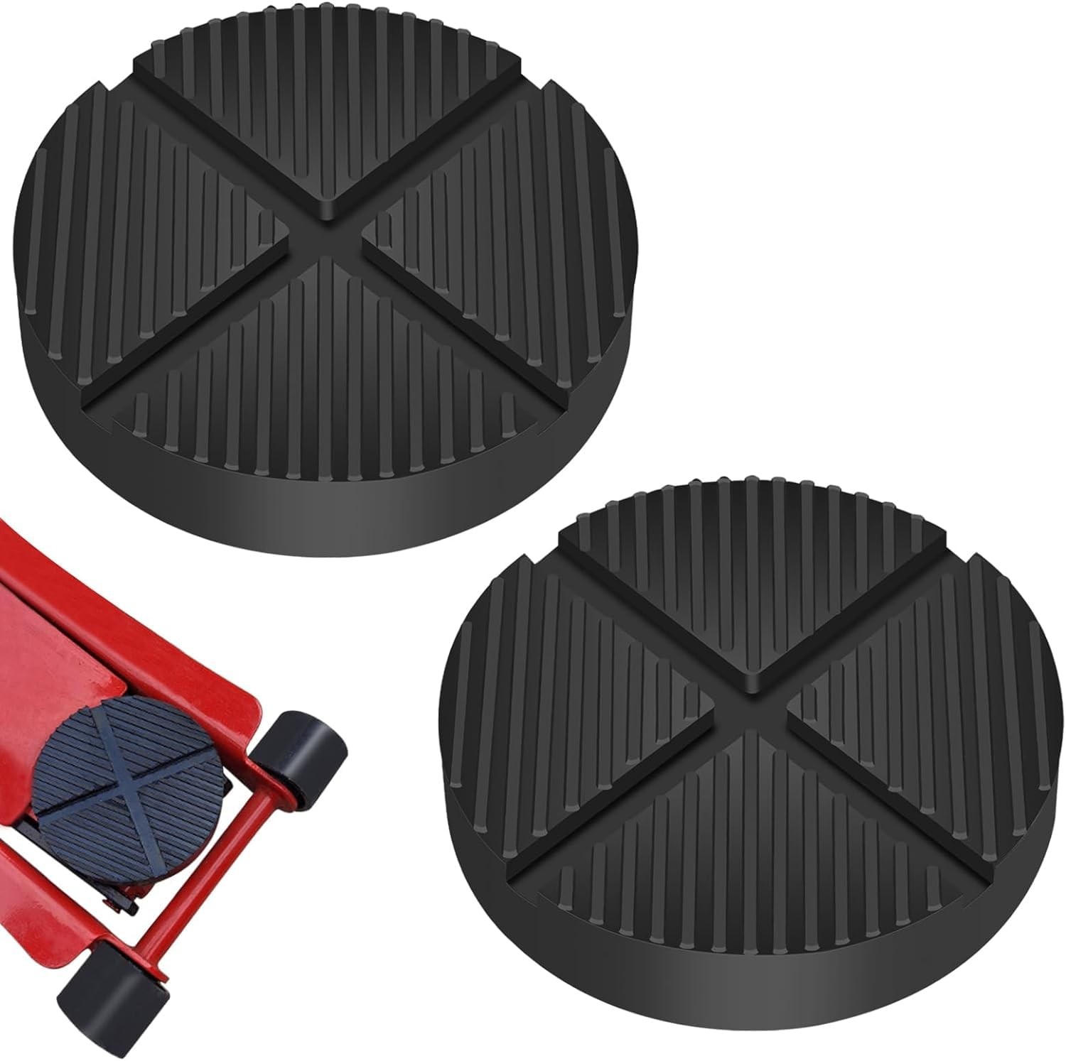 2 Pack Floor Jack Rubber Pad Universal Jack Pad Adapter, Pinch Weld Side Fram...