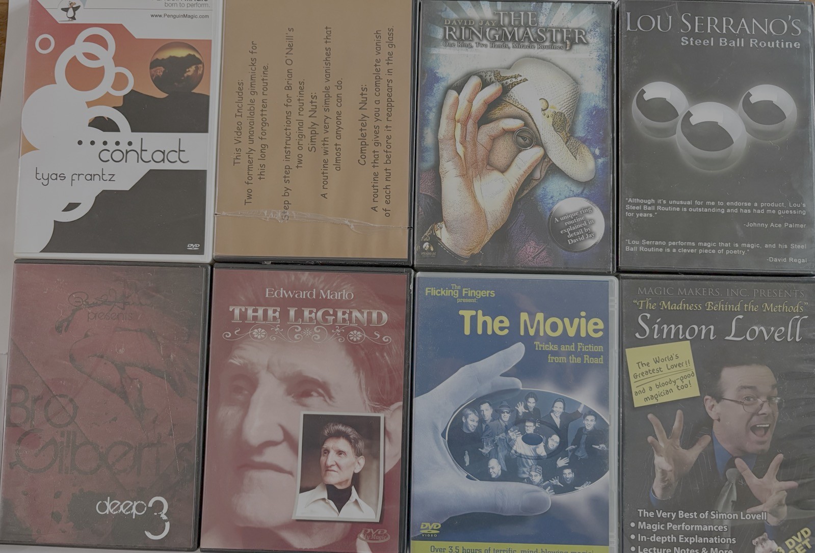 Bulk Lot Of 8 x MAGIC DVDs As Pictured Magician Trick Instructional Tuition M07