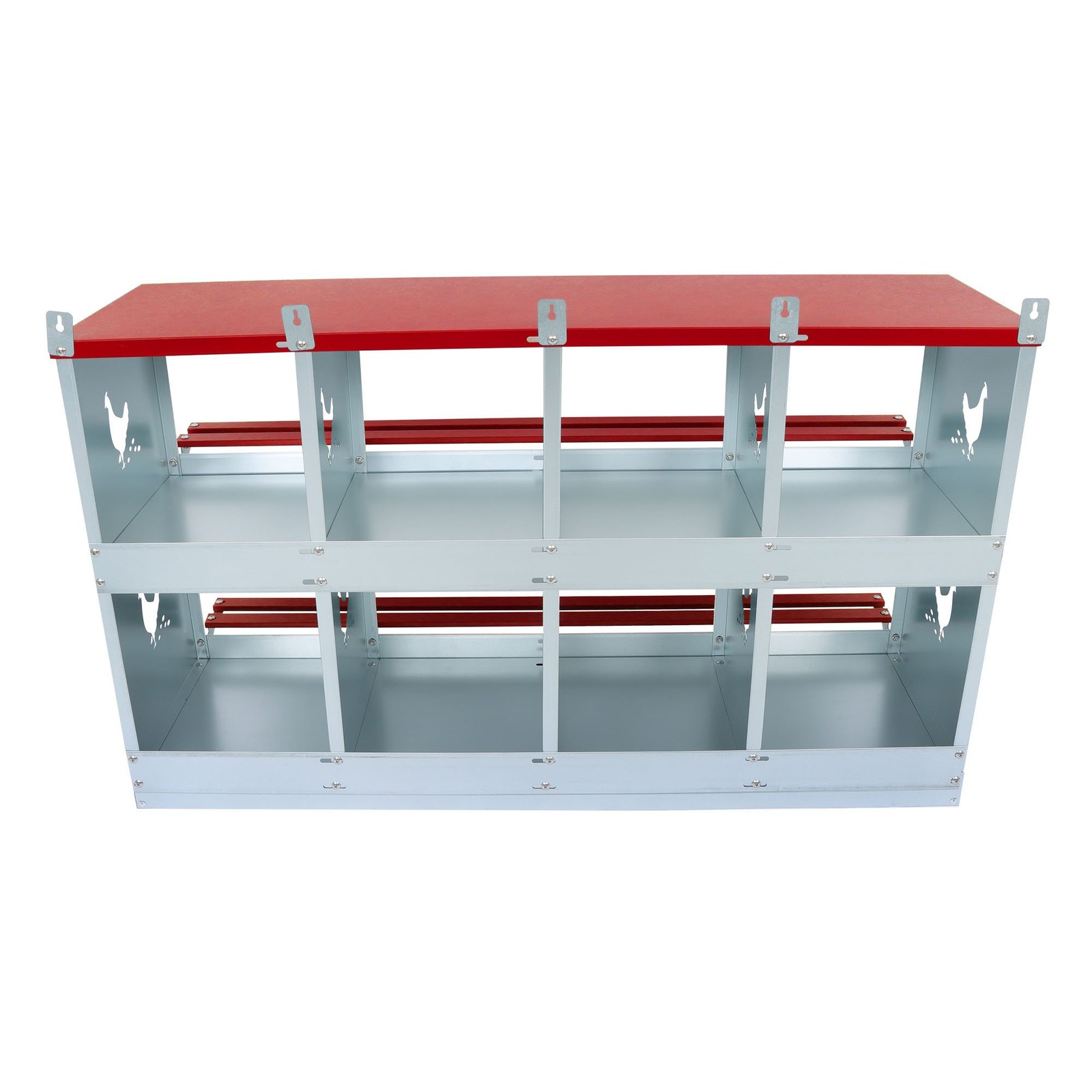 8 Compartment Chicken Nesting Boxes Metal Poultry Nest Box Wall Mount For Hens