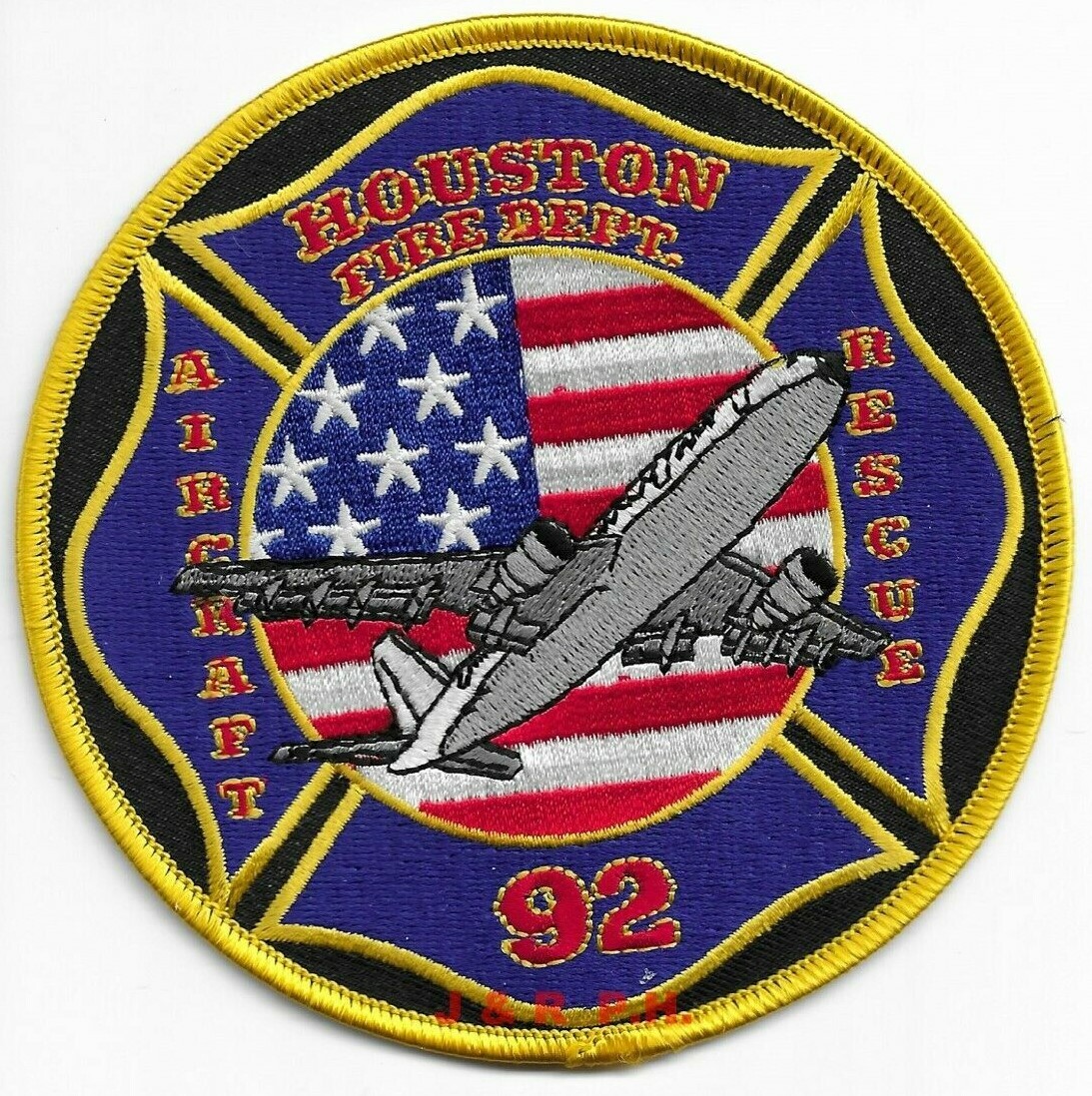 Houston Station - 92  Aircraft - Rescue, Texas (4.5" round size) fire patch