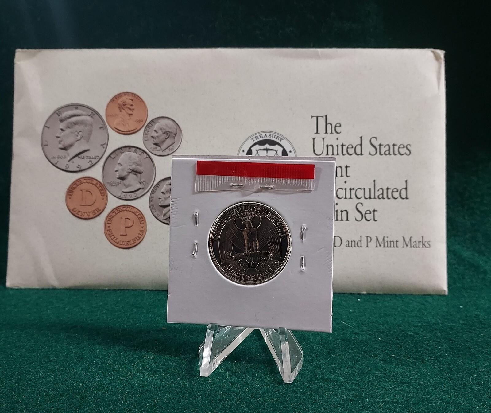 1992 D Washington Quarter Uncirculated from US Mint Set