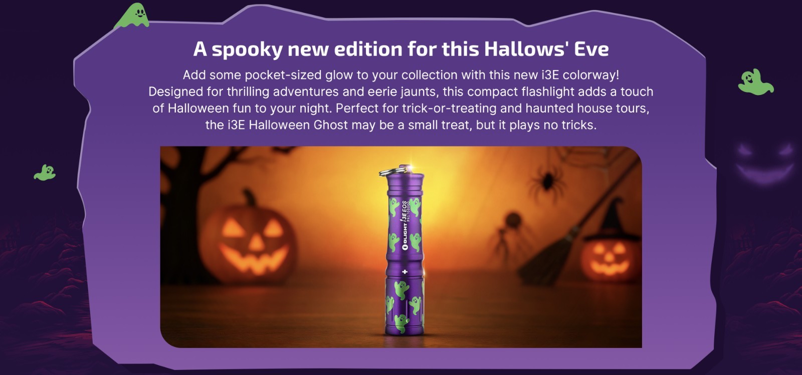 Olight I3E EOS Halloween Ghost Keychain Waterproof Flashlight, 90 Lumens, 1 AAA