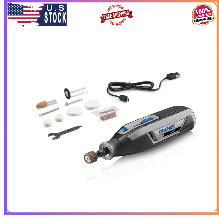 Dremel Lite 7760 Cordless Rotary Tool 4V Variable Speed with 10 Accessories