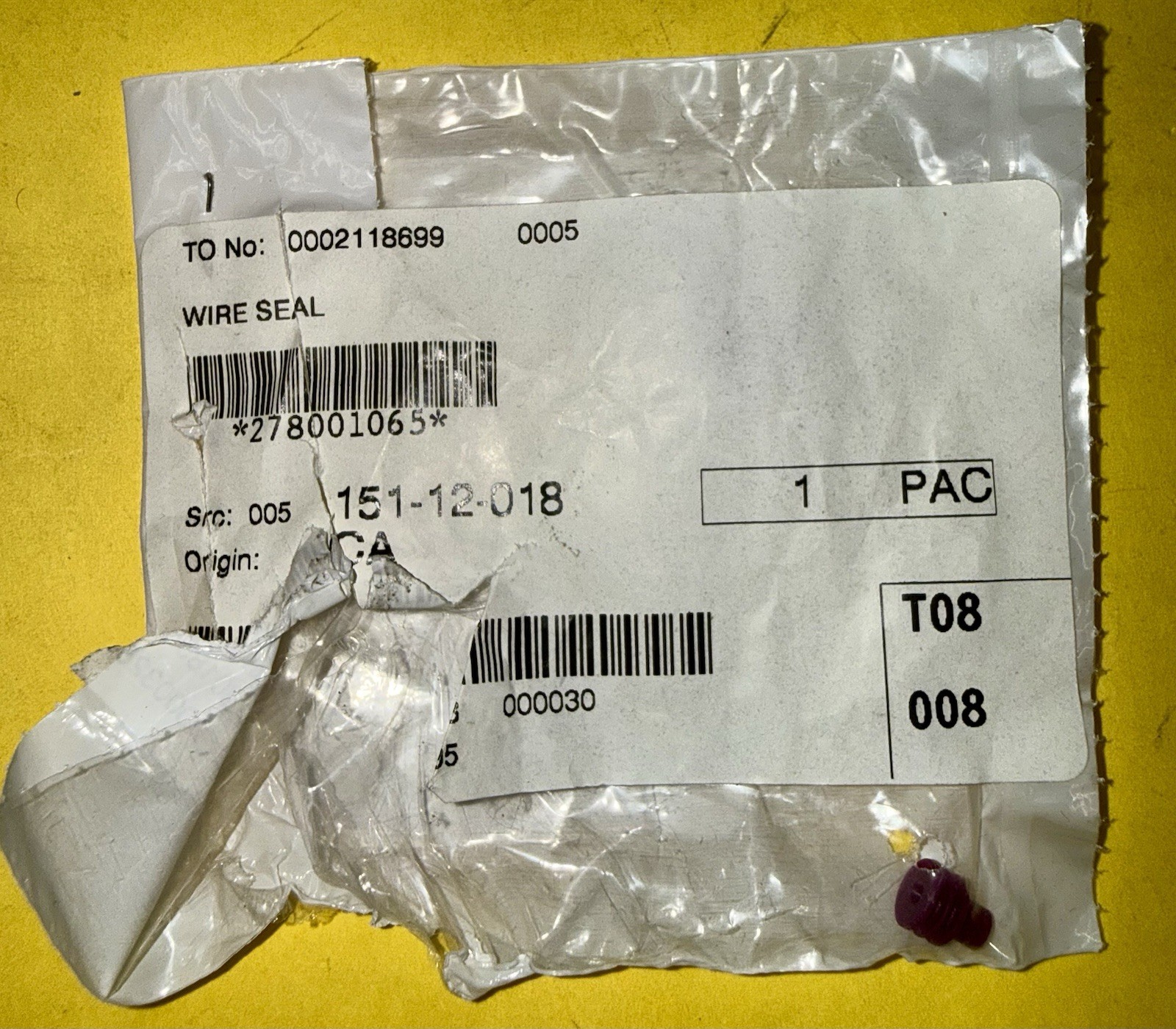 BRP OEM SkiDoo/CanAm SXS Wire seal 278001065 new