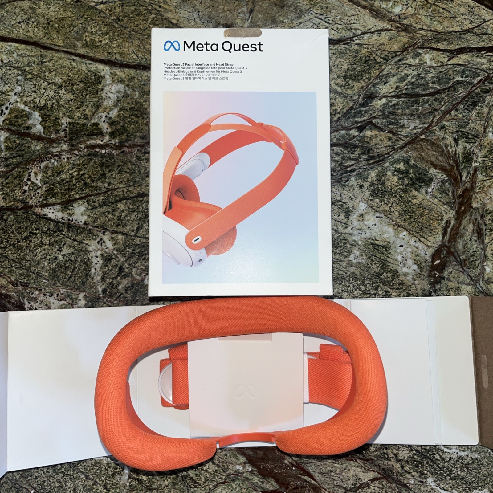 Meta Facial Interface & Head Strap for Quest 3 - Blood Orange Open Box