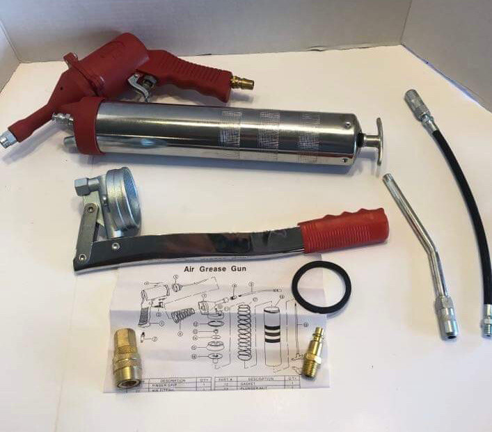 Professional Air Grease Gun Complete Kit Single Shot Pistol Air Tool 1/4" inlet