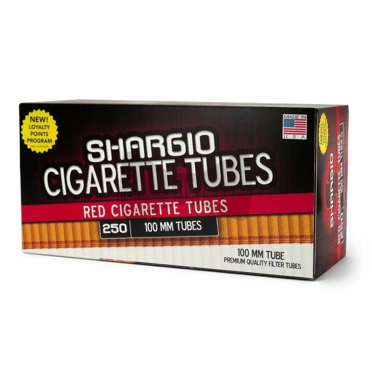 Shargio Red Full Flavor 100s 100mm Cigarette Filter Tubes - 4 Boxes (1000 Tubes)
