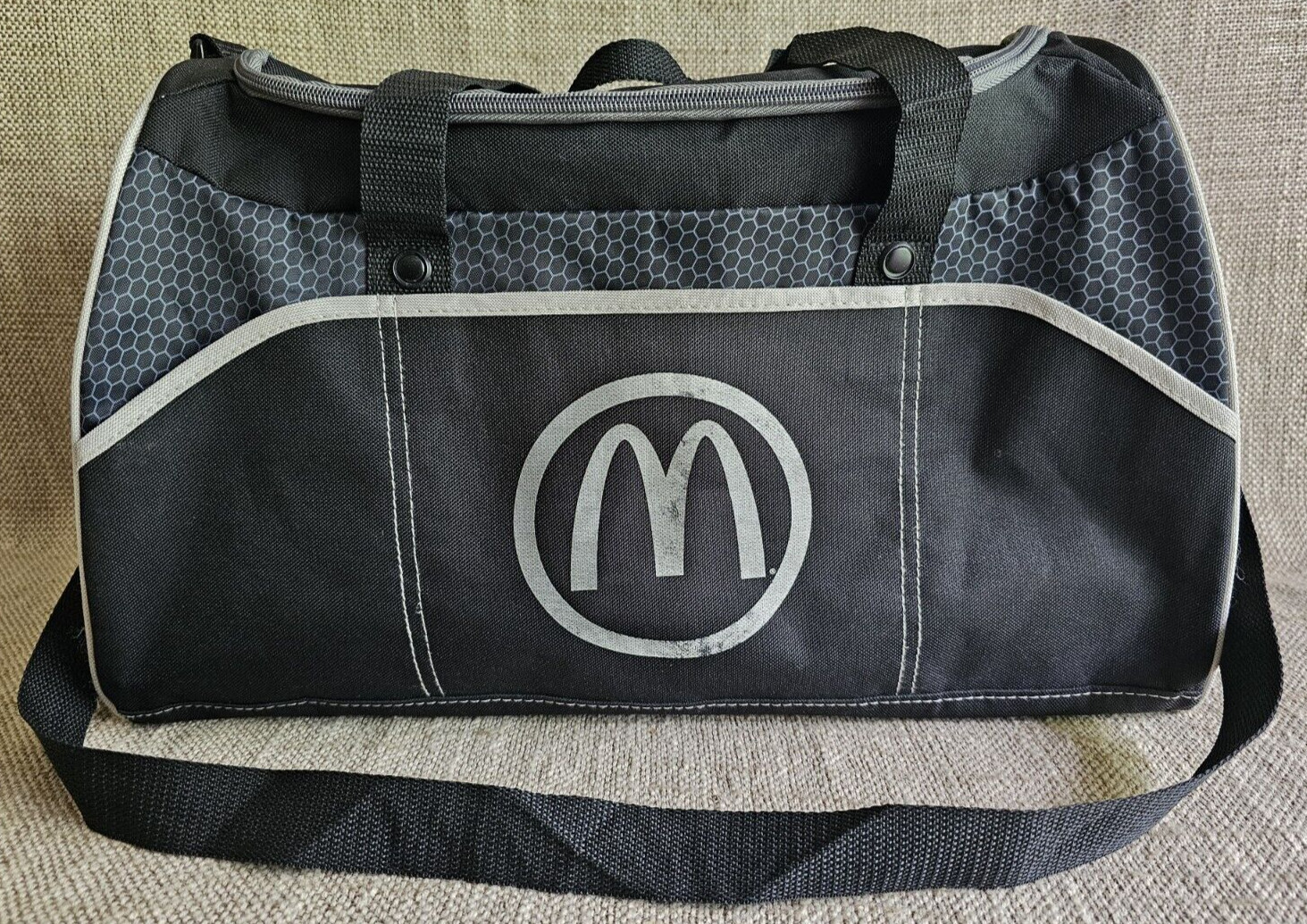 McDonald's Black Gym Duffle Bag with Shoulder Strap and 3 Side Pockets