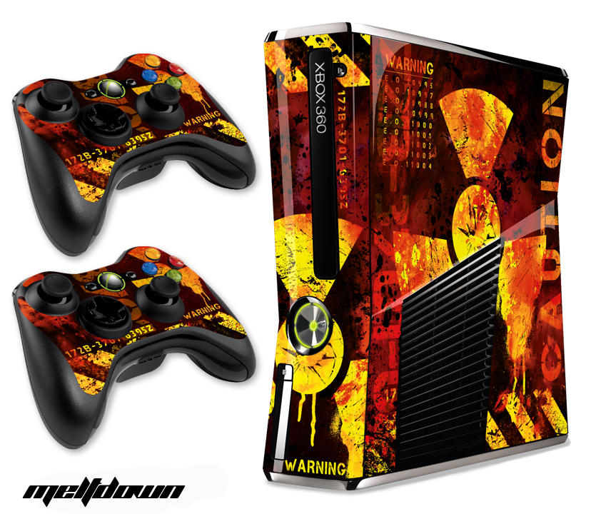 Skin Decal Wrap for Xbox 360 Slim Gaming Console & Controller Xbox360 Slim MELTD