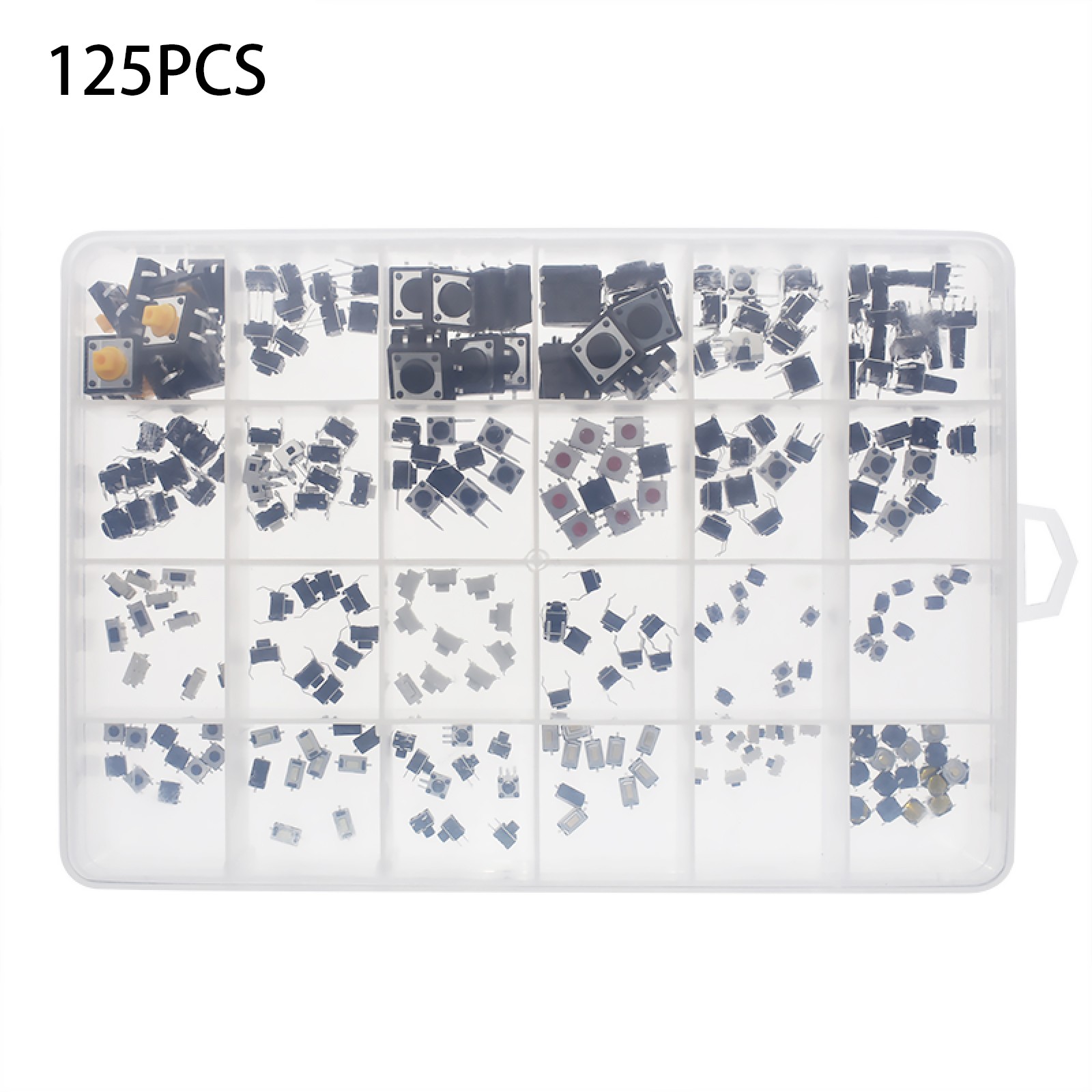 25-Type Micro Switch Push Tact Button ON/OFF Touch Button Switch Assortment Kit