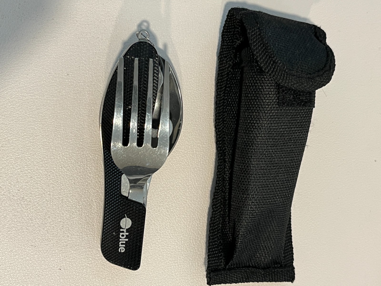 Multi-Tool Camping Utensil Orblue Foldable Fork Spoon Knife & Bottle Opener
