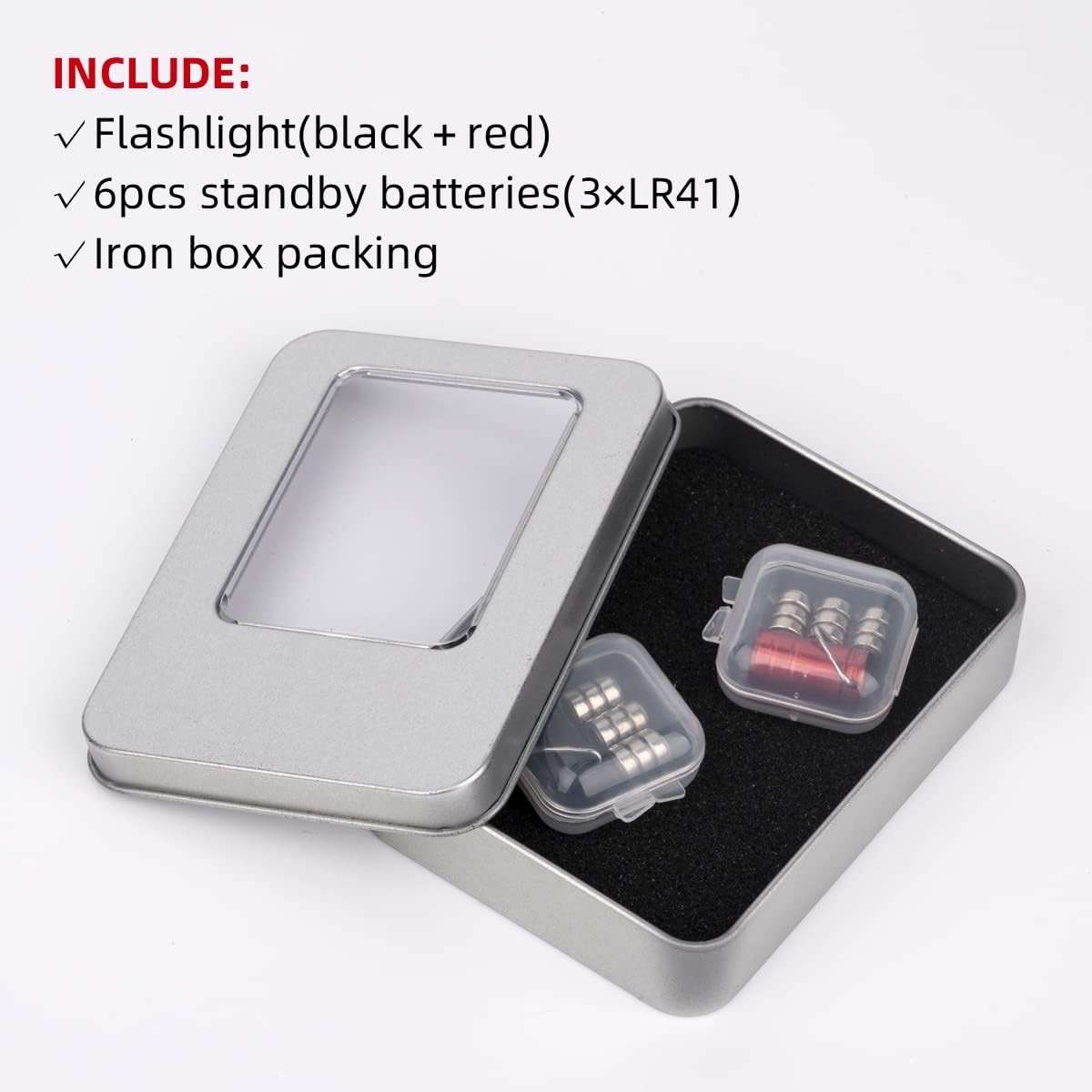 Mini Keychain Flashlight, The Smallest Micro Small Tiny Led Black and Red