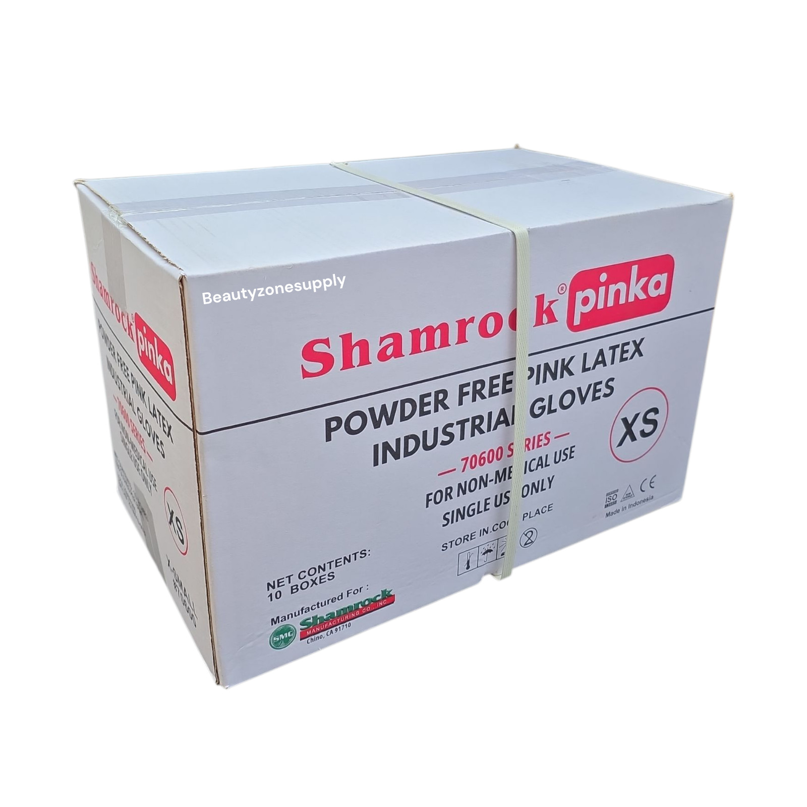 Shamrock Pinka Powder Free Latex Industrial Gloves Case 10 Box