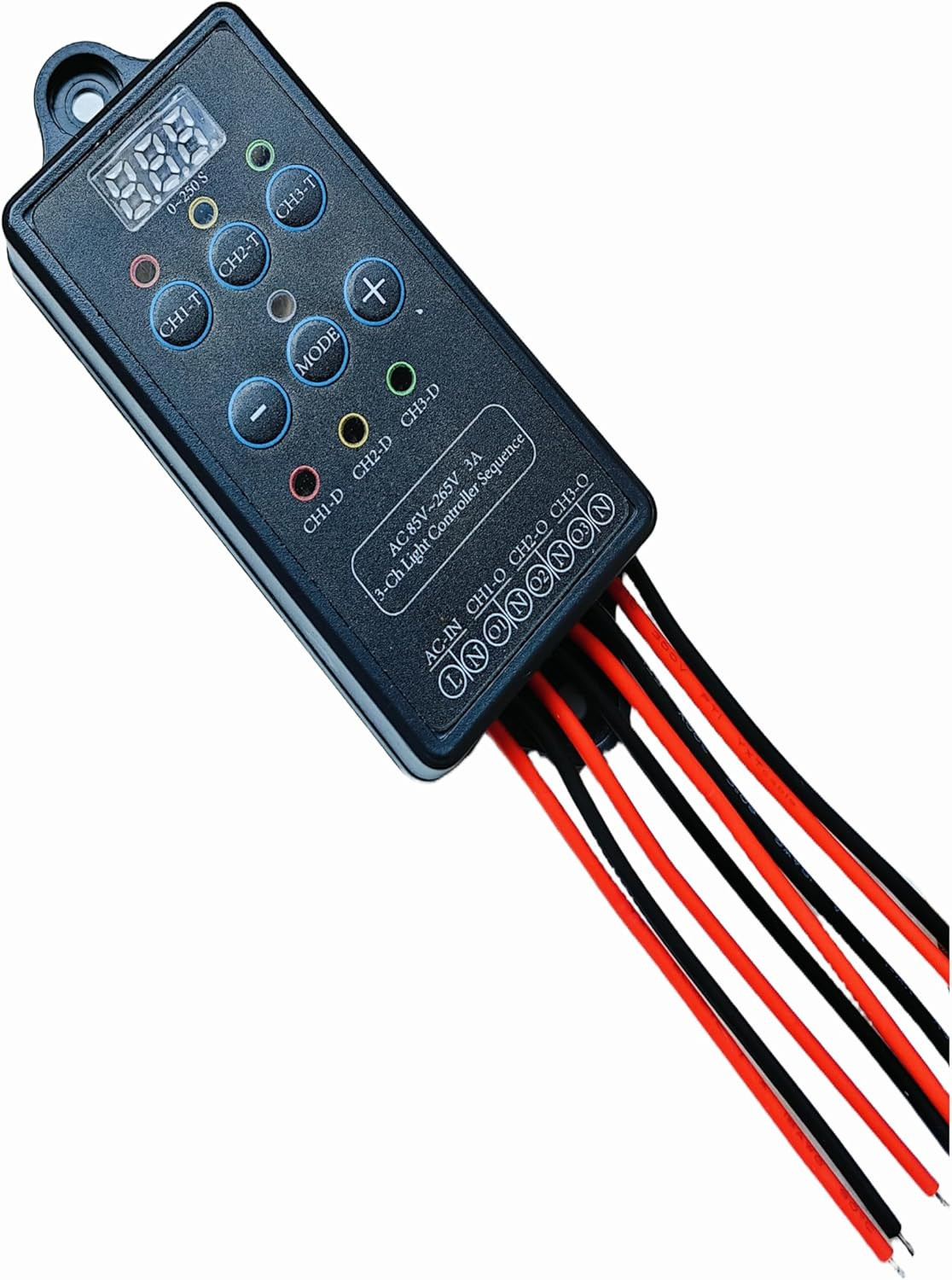 AC 110/240V 3 Channel Light Controller Sequencer with 50+ Modes,Easy to Program