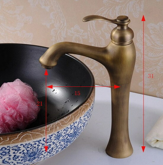 Retro Antique Brass Single Lever Bathroom Sink Basin Mixer Tap Faucet Gnf104