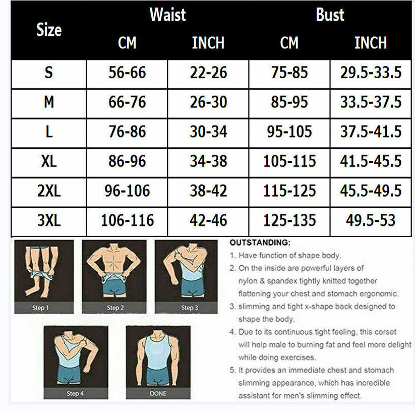 Men Slimming Vest Compression Shirt Gynecomastia Moobs Control Body Shaper Top
