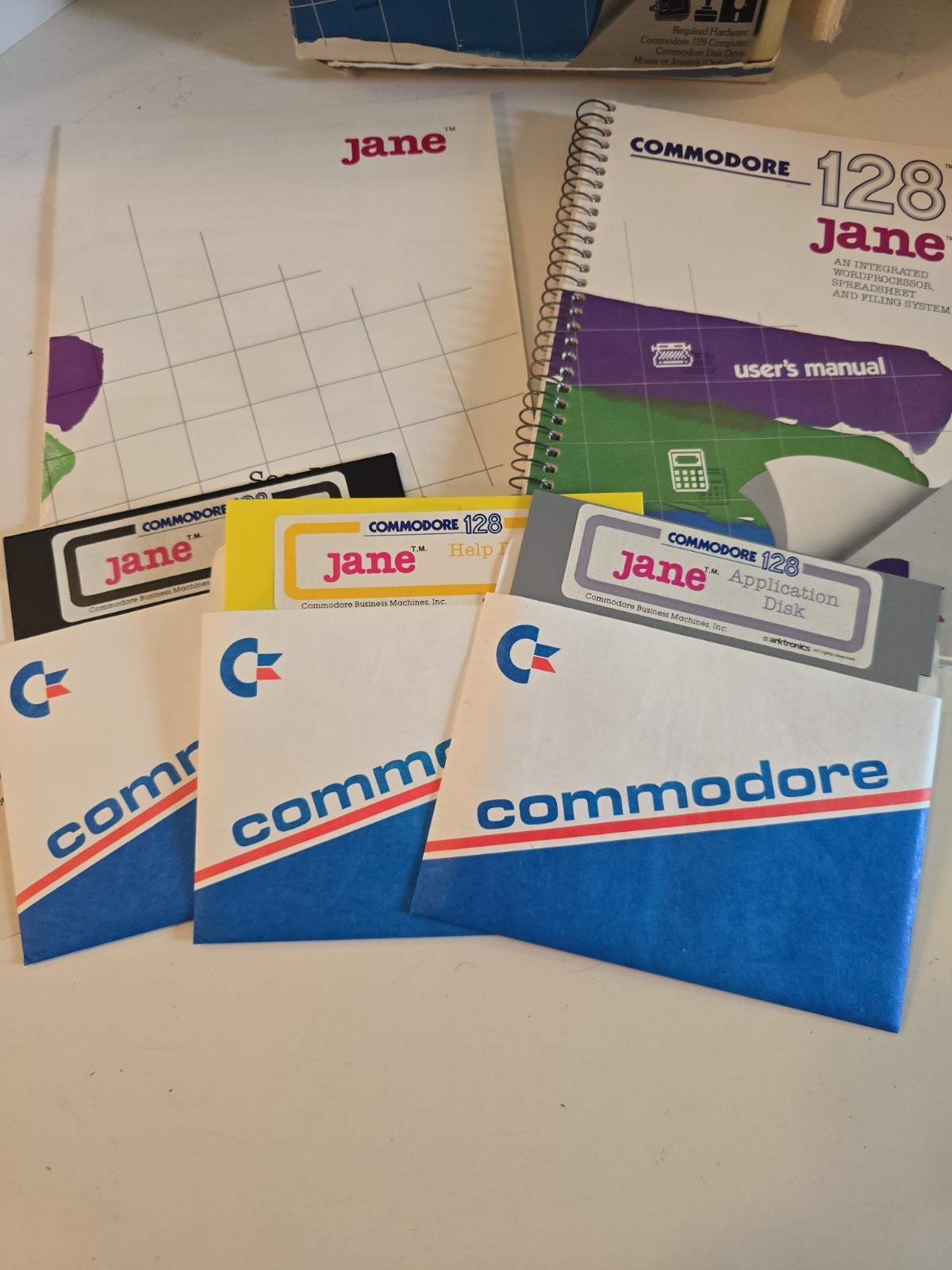 VTG Commodore 128 Jane Integrated Software User's 1985 3 Diskette Application