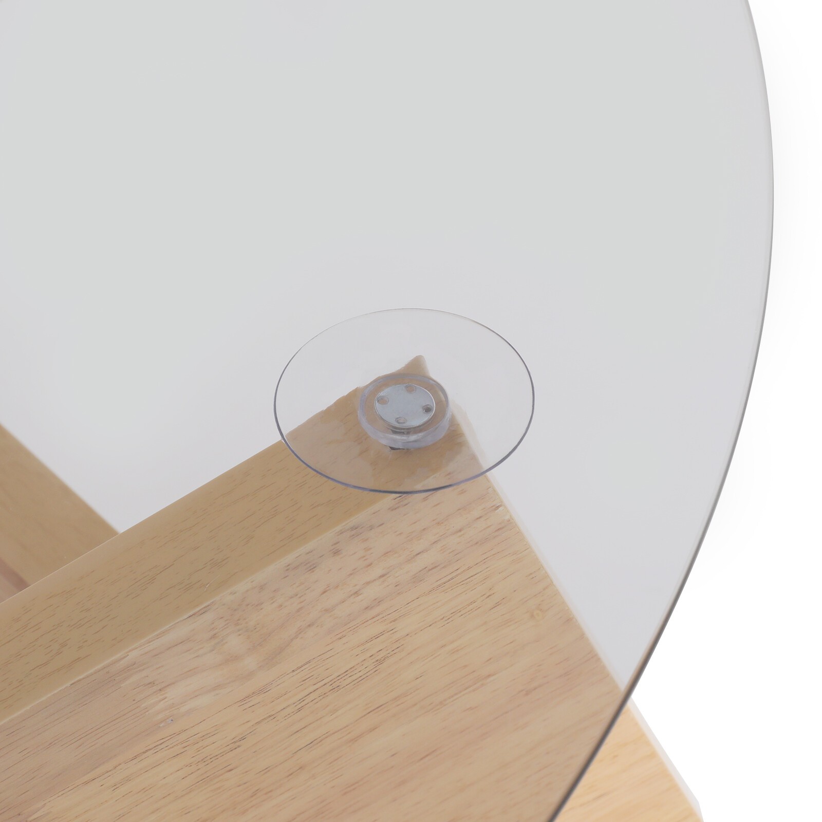 16.1'' H Round Modern SideTable Side Table with Tempered Glass Top End Table ?