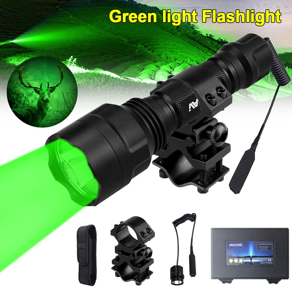 White/Green/Red LED Predator Light Hunting Flashlight for Hog Coyote Varmint