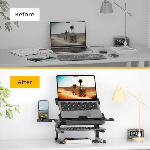 Laptop Stand for Desk, Phone Stand, Extended Laptops Riser, Elevator, Upgraded