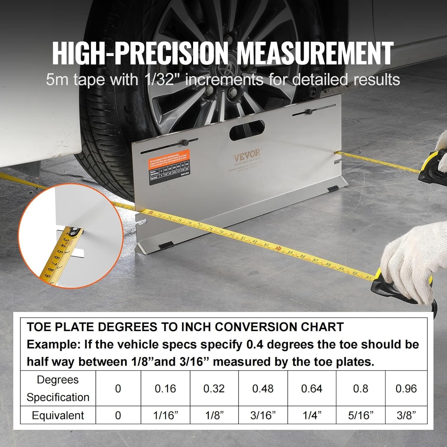 2-Pack Alignment Tool Toe Plates, Stainless Steel Toe Angle Measurement Tool ...