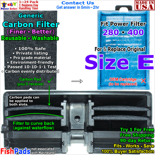 Generic Filters Fit Marineland non-OEM Rite-Size E Emperor 280, 400 Cartridges