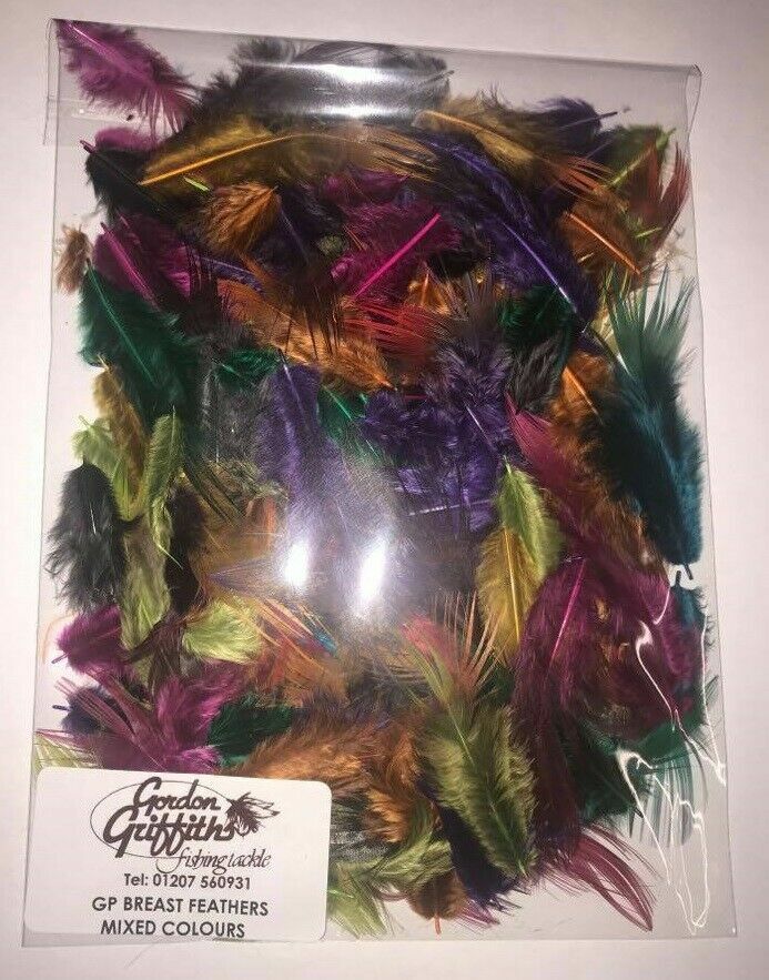 Mixed Pack Golden Pheasant Dyed Breast Feathers 11 colours Gordon Griffiths