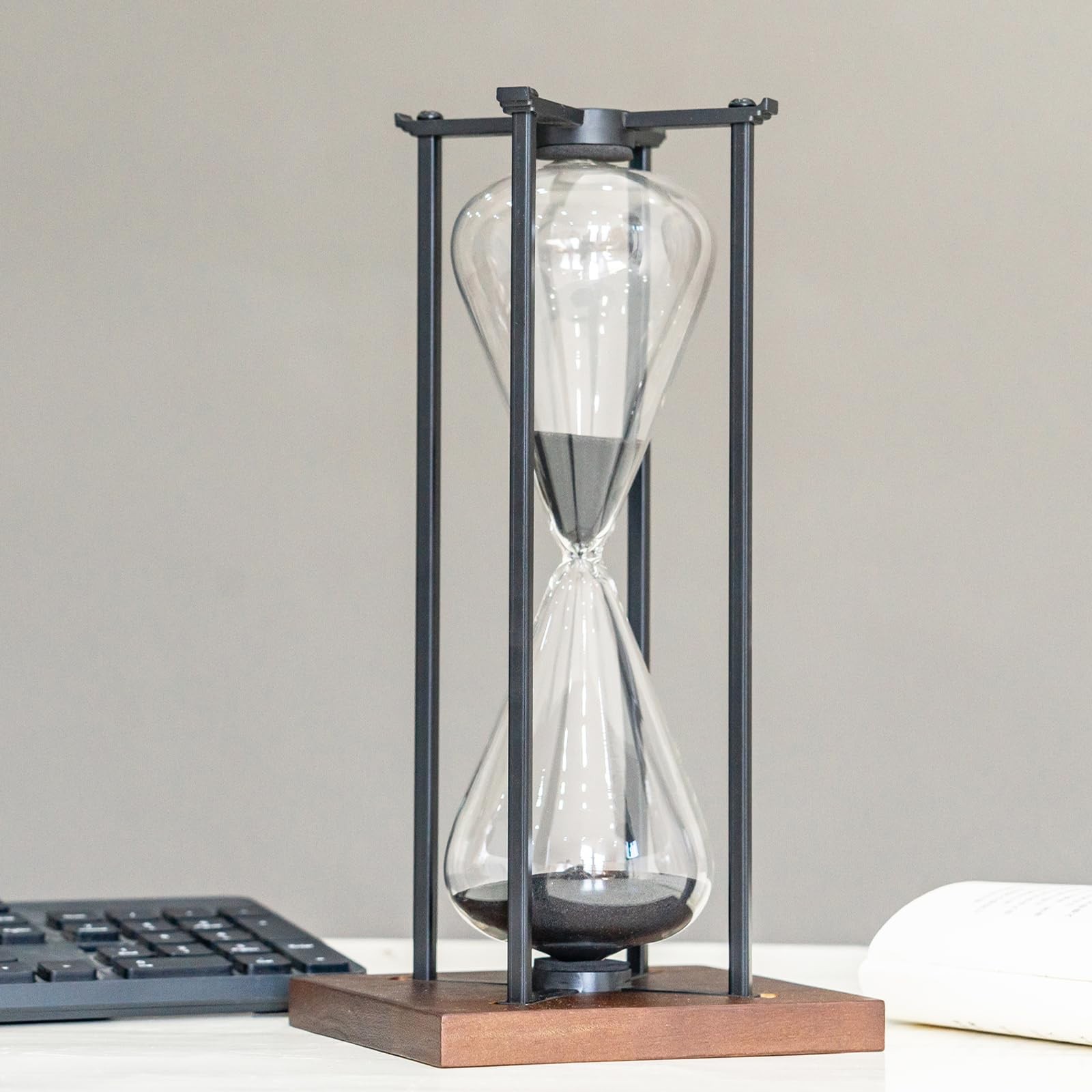 Large Black Iron Craft Hourglass Timer 60 Minutesmodern Hour Glass Timers Gift F
