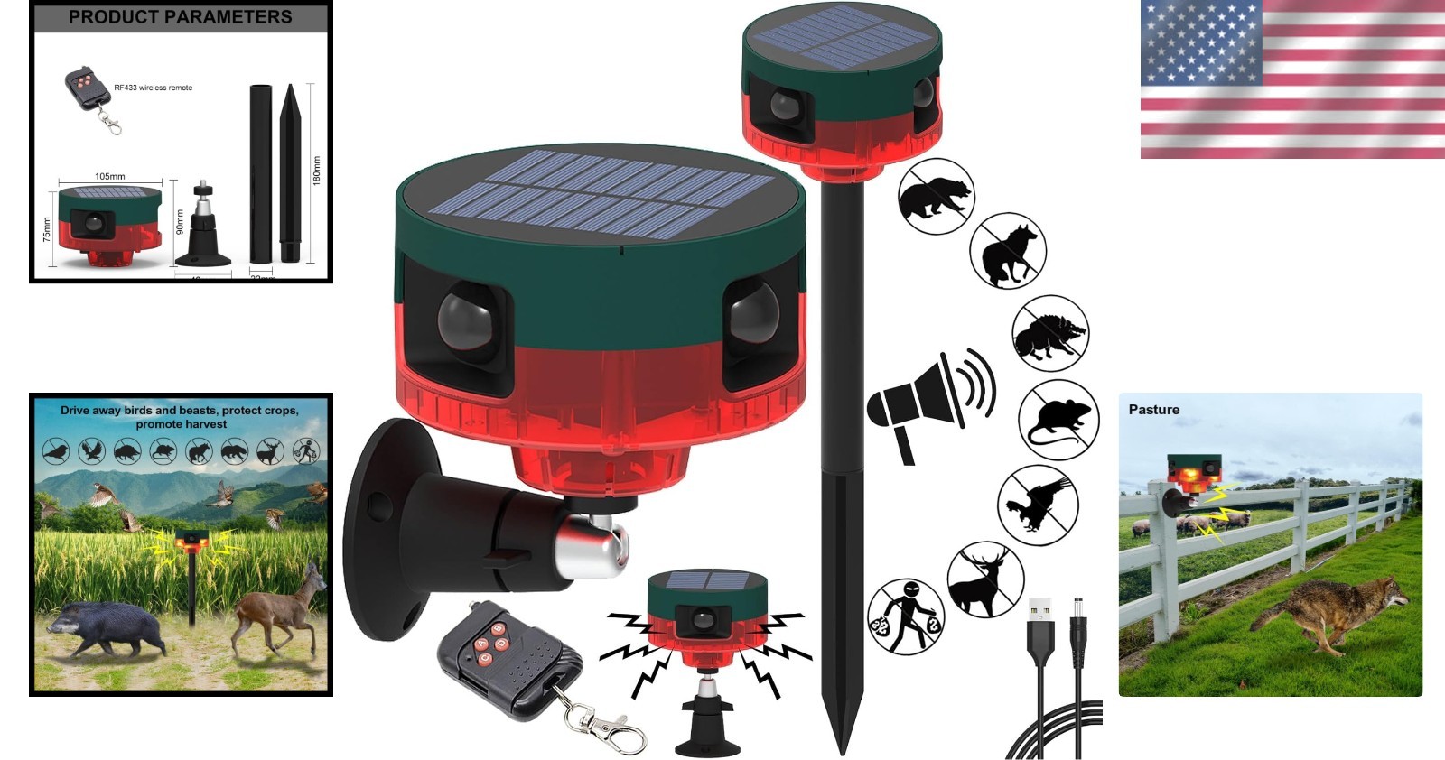 Protect Your Property with Solar 129dB Motion Sensor Alarm & Ultrasonic Sensor