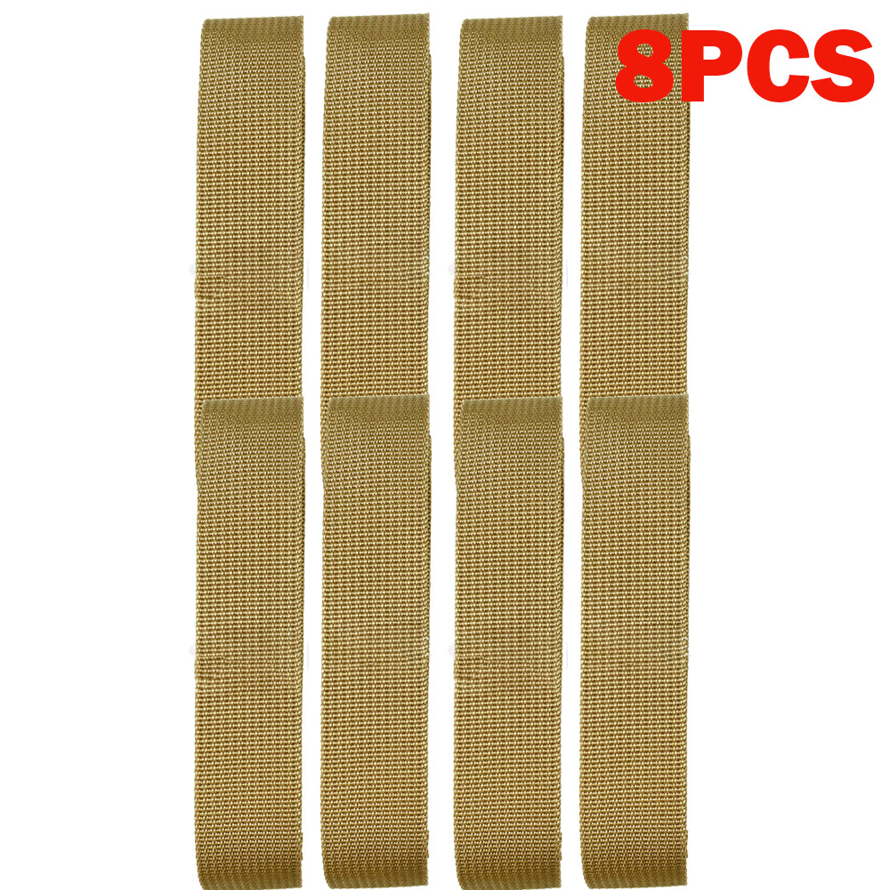8PCS 6" MOD MOLLE PALS Modular Web Gear Replacement Tie Straps Brown US