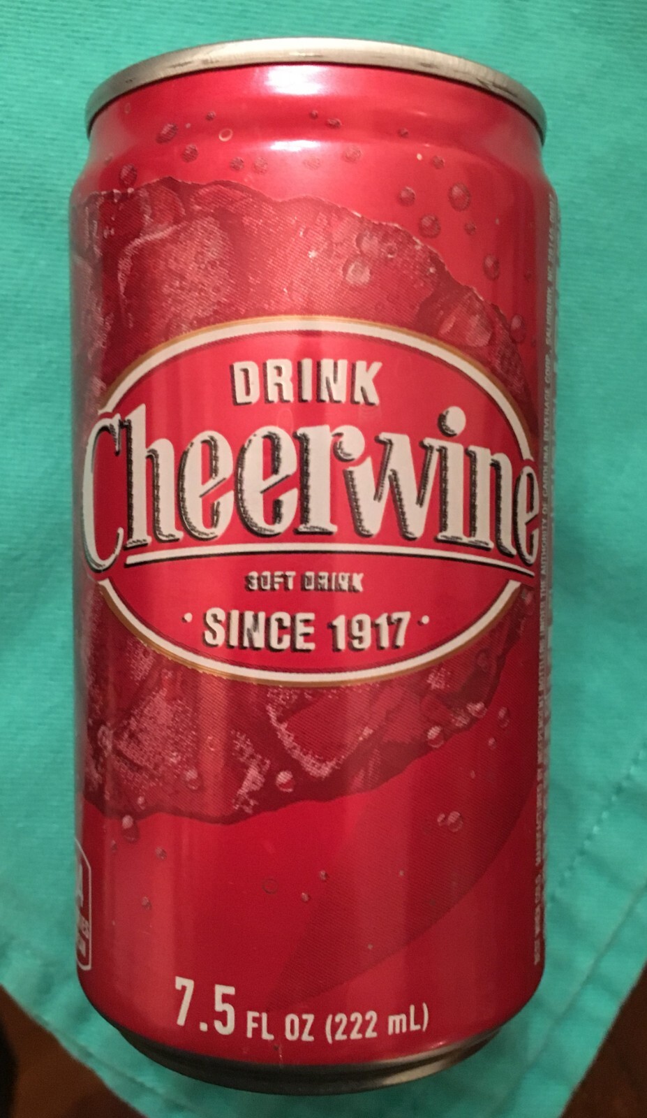 CHEERWINE SOFT DRINK (SINCE 1917) 7.5 OUNCE MINIATURE SODA CAN - SALISBURY, NC
