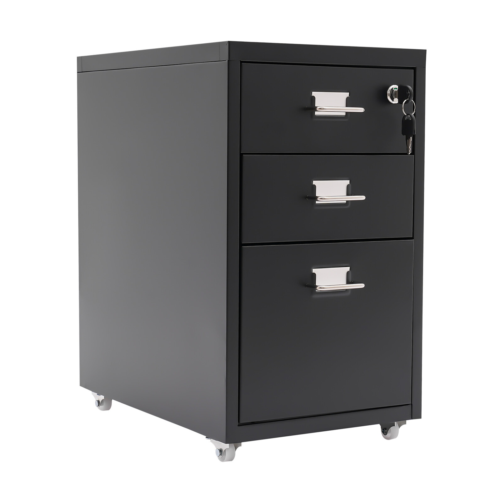 Lockable Vertical File Cabinet Metal Mobile File Cabinet Under Desk Office Home