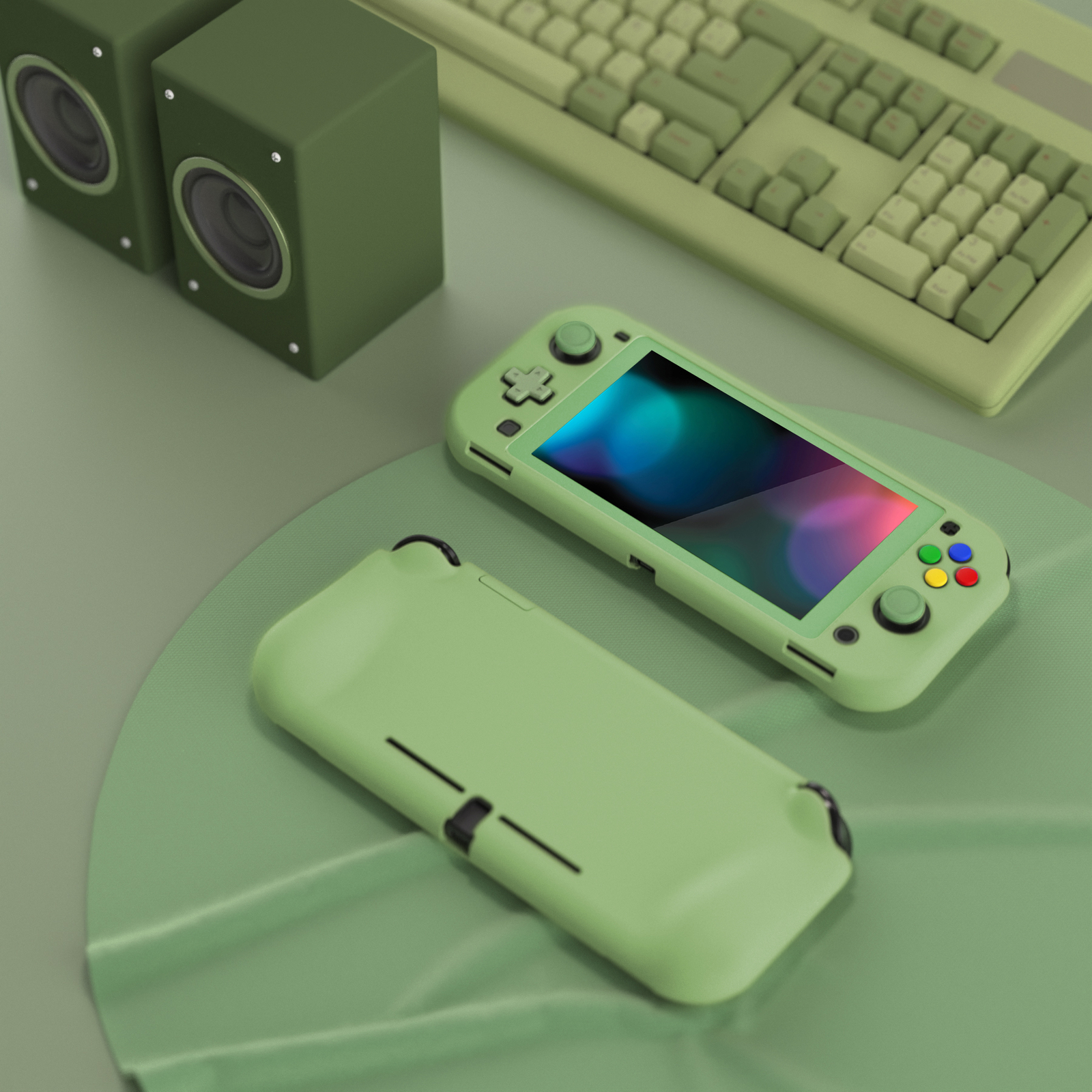 Hard Shell w/Screen Protector/Thumb Grip Button Caps for Nintendo Switch Lite