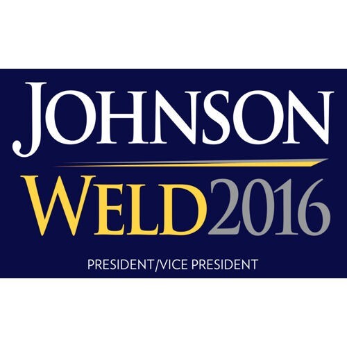 Gary Johnson Bill Weld For President 2016 Replica Navy Bumper Sticker