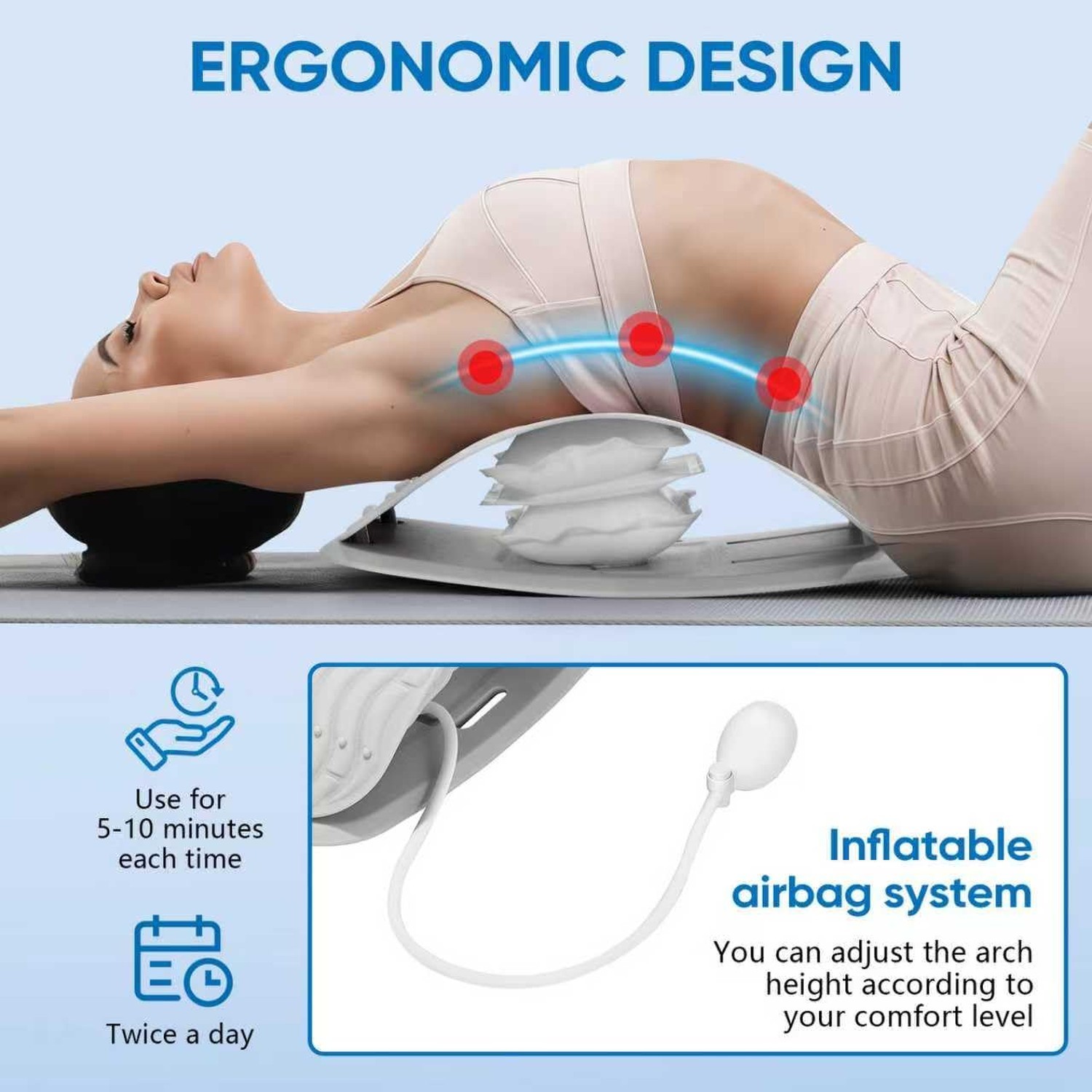 Back Stretcher for Lower Back Pain Relief, Lumbar Support Board | Adjustable ...