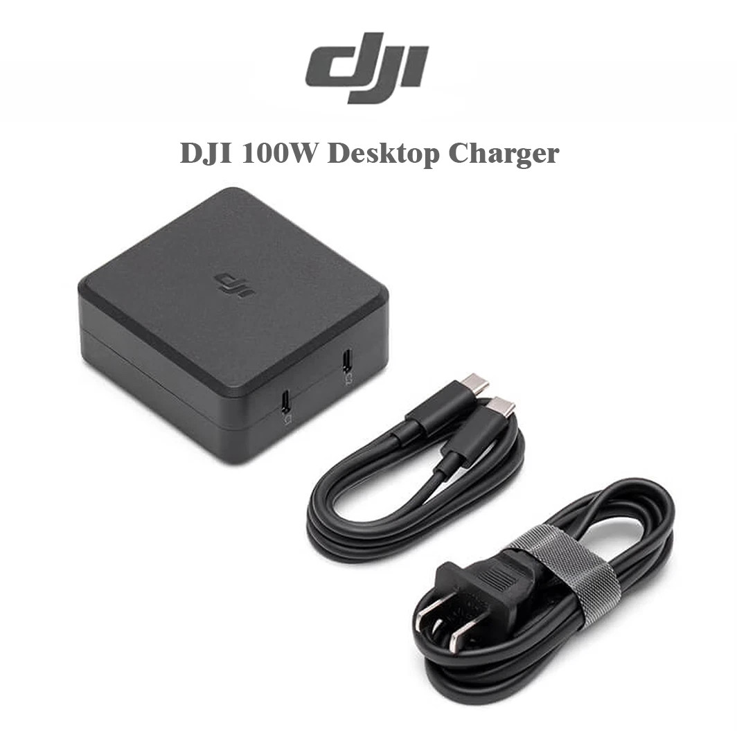 DJI 100W Desktop Charger – Dual USB‑C Fast Charge for Mavic 3/Air 3/Avata