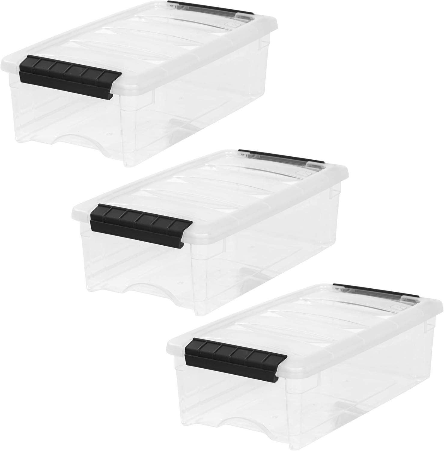 Effortless Organization with 6 Quart Transparent Stackable Storage Bins - 3 Pack