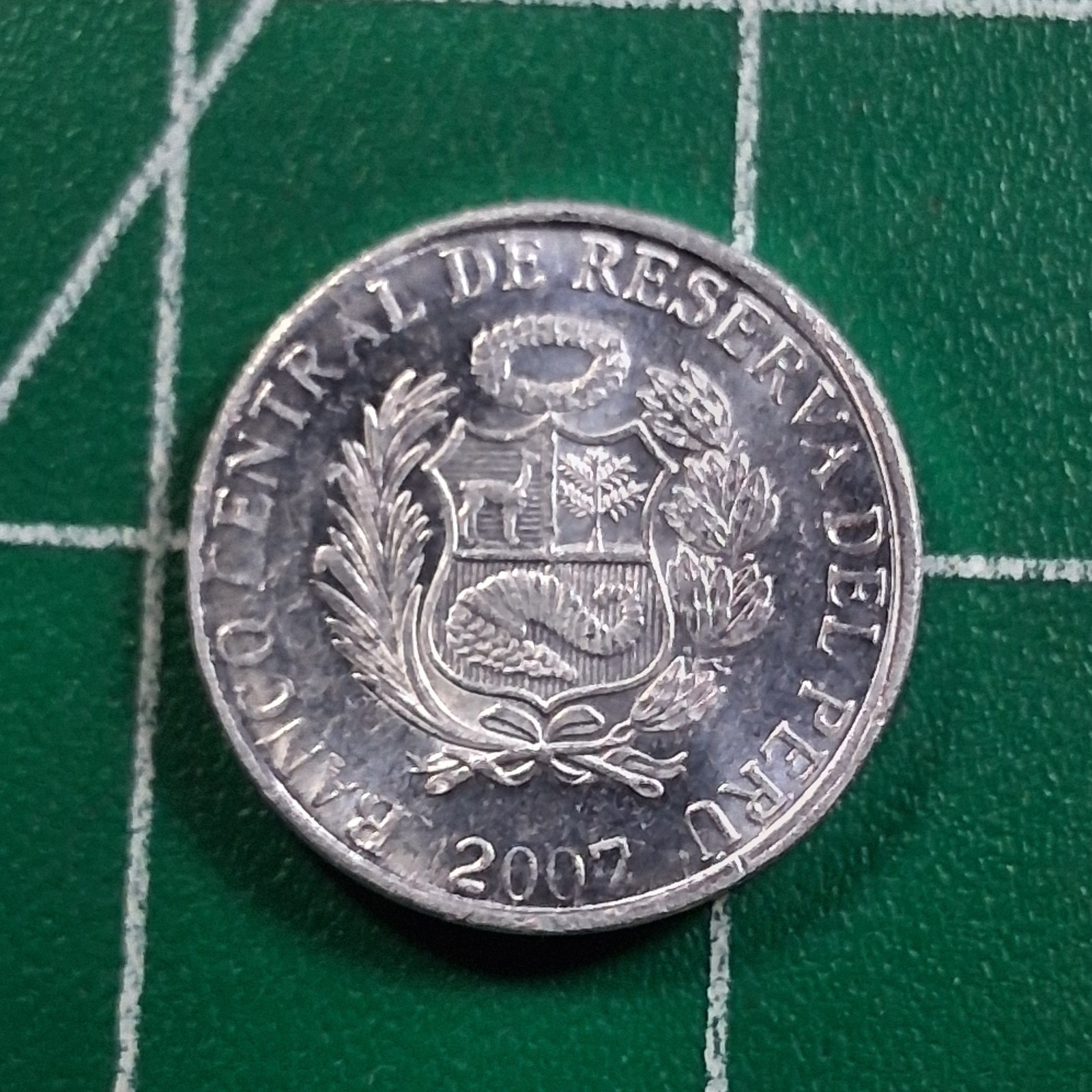 2007 Peru National Coat of Arms 1 Centimo Currency Coin
