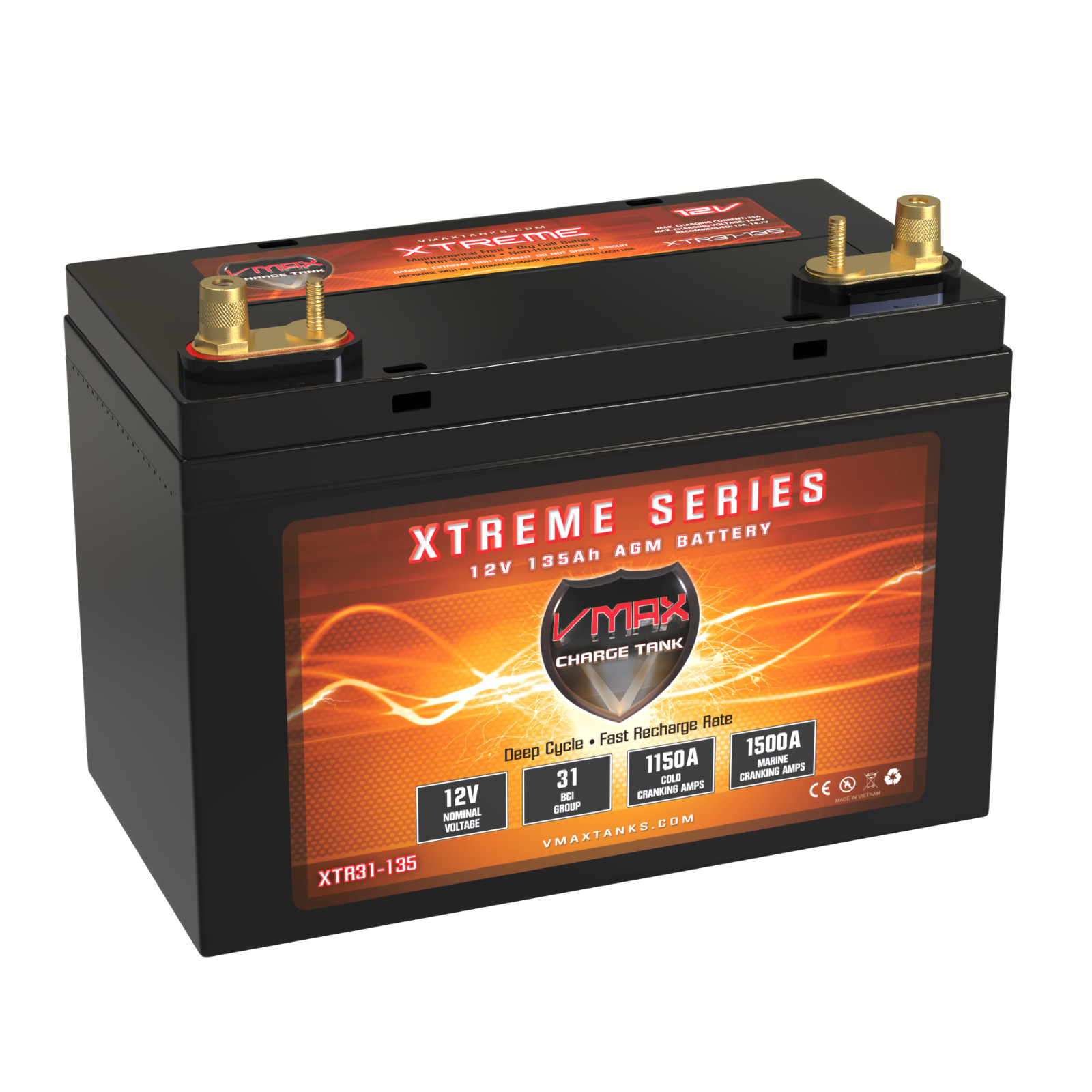 QTY6 XTR31-135 GEM Car Replacement Batteries VMAX AGM for e2 e4 e6 es el elxd