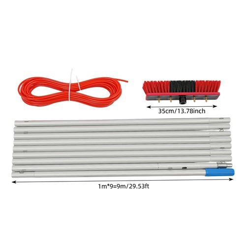 Outdoor Solar Panel Cleaning Brush Kit Window Cleaning Water-Fed Rod Cleaner Kit