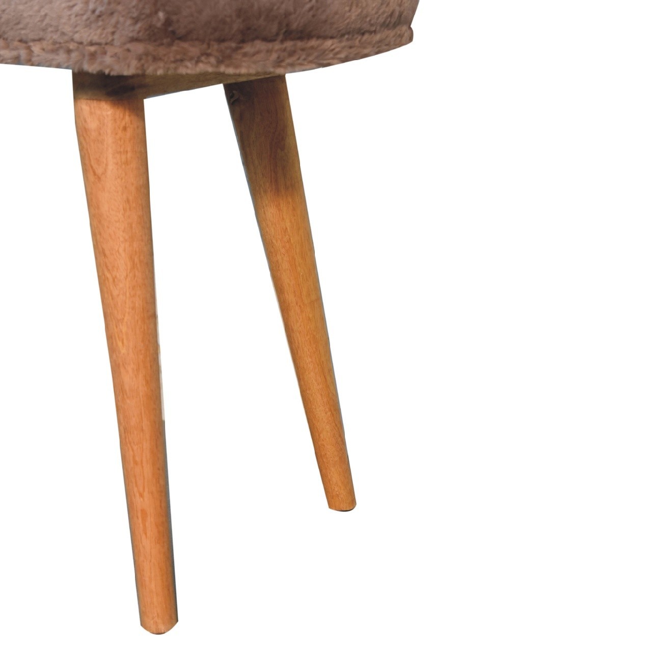 Oak-Finish Solid Wood Upholstered Bench