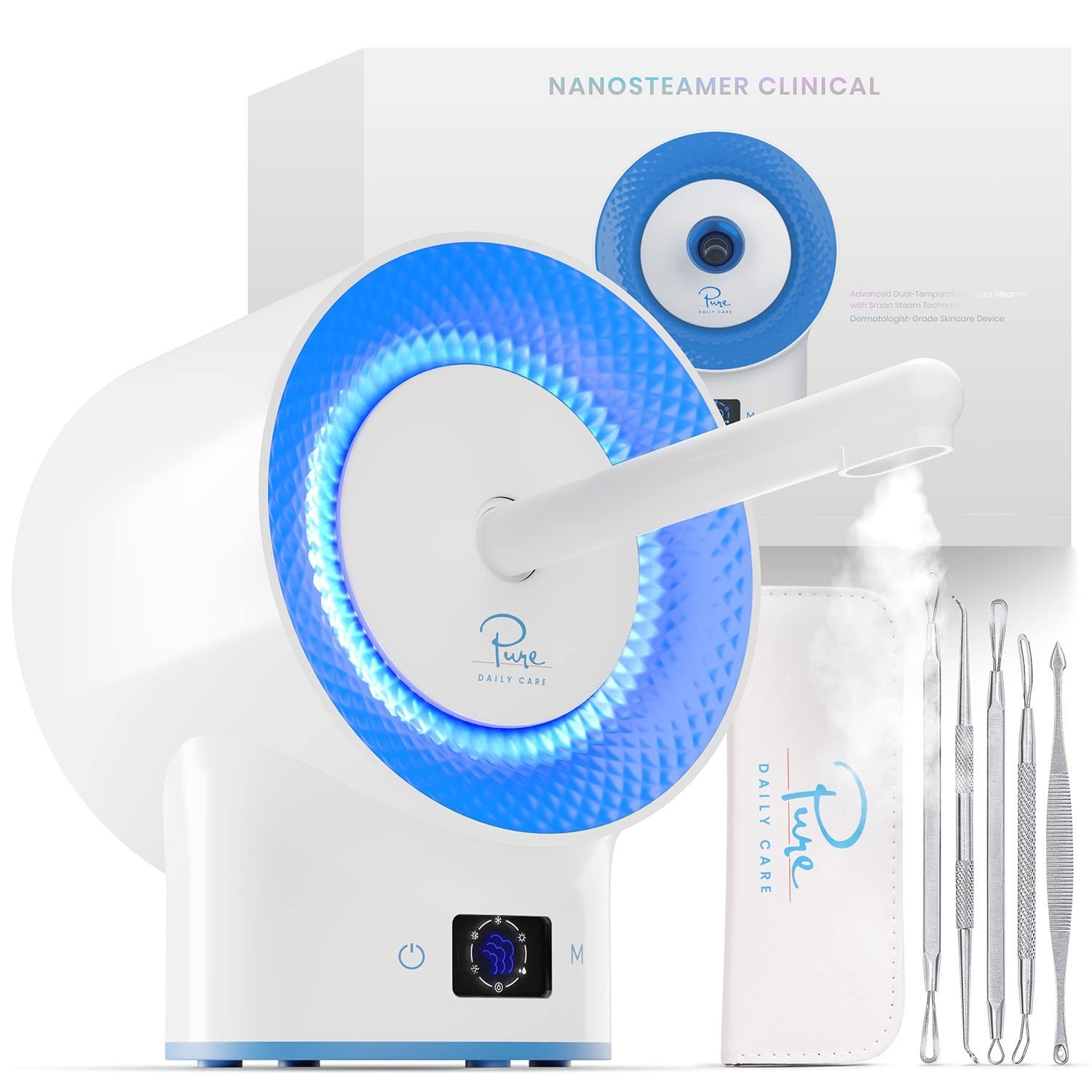 Pure Daily Care NanoSteamer Clinical 10-in-1 Smart Dermatologist Grade Ionic ...