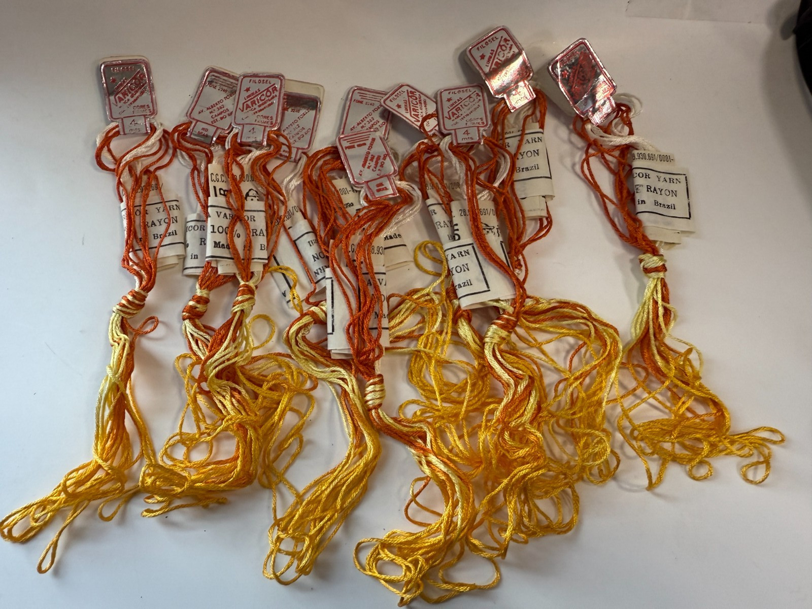 Vtg Varicor Filosel Embroidery Thread yarn 10 Skeins 4 meters  #35 Brazil