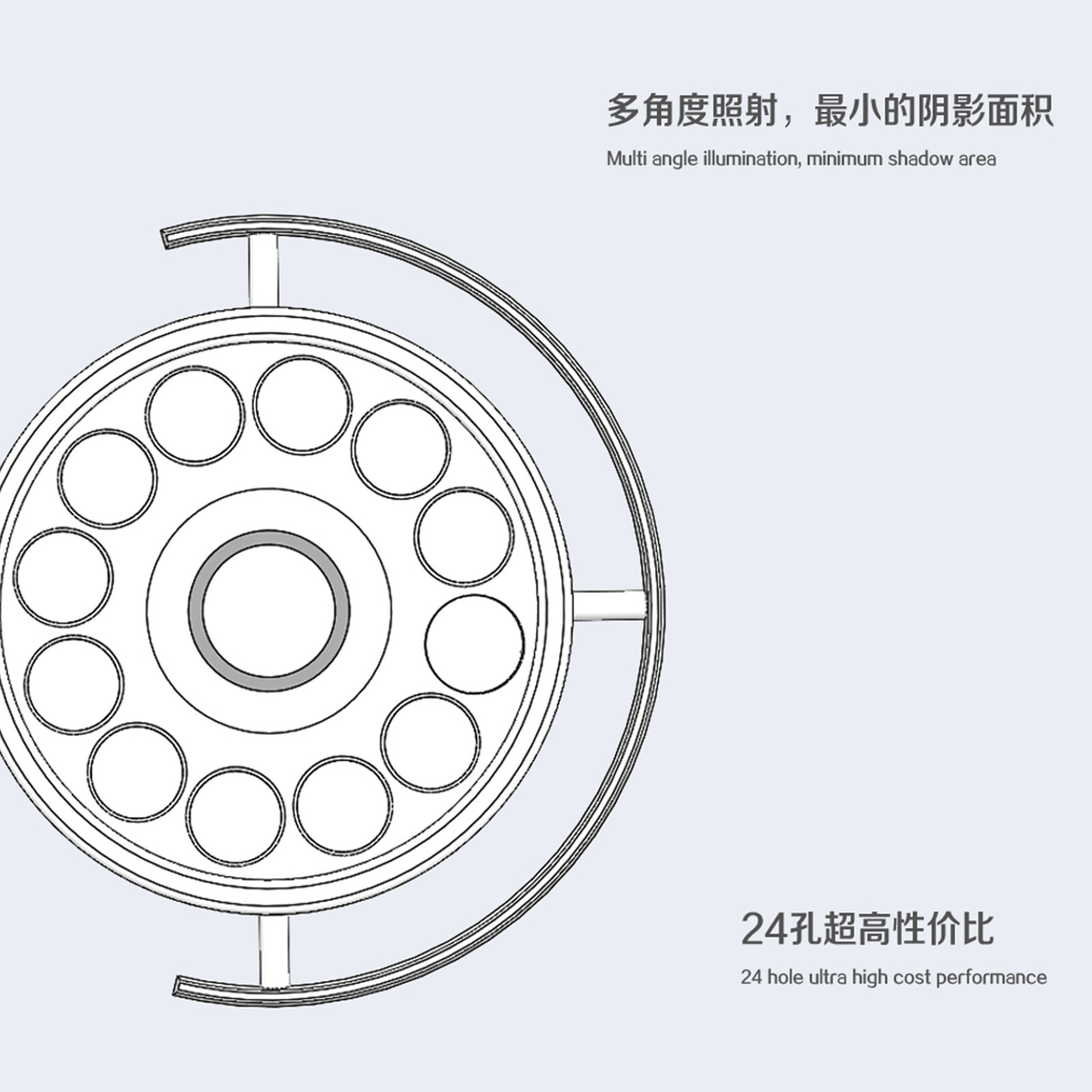36W Ceiling Mounted Dental Surgical LED Exam Light Shadowless Operating Lamp